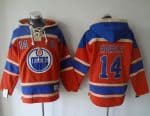 Oilers #14 Jordan Eberle Orange Sawyer Hooded Sweatshirt Stitched Jersey