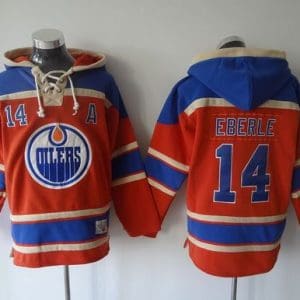 Oilers #14 Jordan Eberle Orange Sawyer Hooded Sweatshirt Stitched Jersey