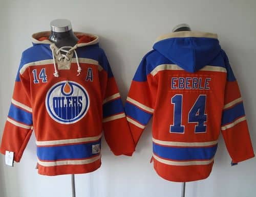 Oilers #14 Jordan Eberle Orange Sawyer Hooded Sweatshirt Stitched Jersey