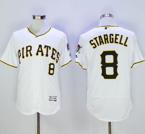 Pirates #8 Willie Stargell White Flexbase Authentic Collection Stitched Jersey