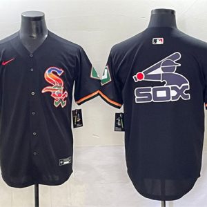 Chicago White Sox Team Big Logo Black Mexico Limited Stitched Jersey