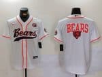 Chicago Bears White Team Big Logo With Patch Cool Base Stitched Jersey