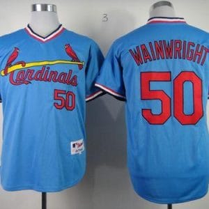 Cardinals #50 Adam Wainwright Blue 1982 Turn Back The Clock Stitched Jersey