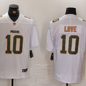 Green Bay Packers #10 Jordan Love White Fashion Vapor Limited Stitched Jersey