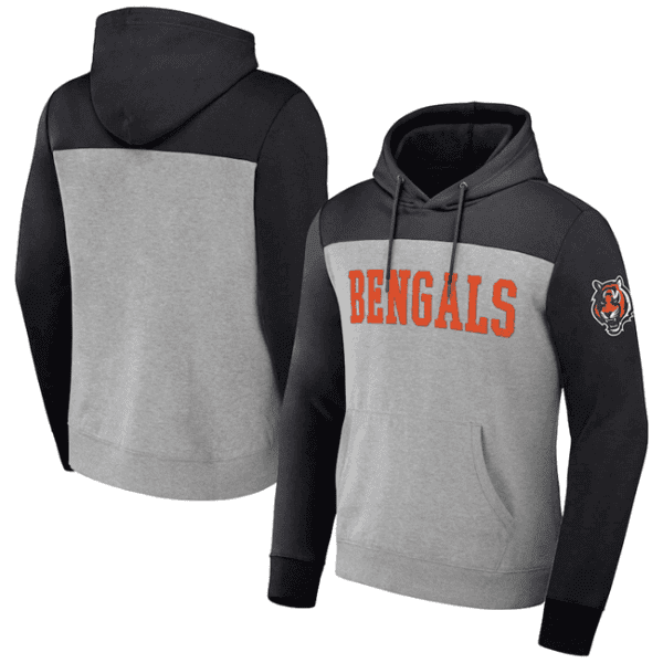 Cincinnati Bengals X Darius Rucker Collection Black Heather Colorblock Pullover Hoodie