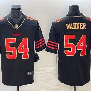 San Francisco 49ers #54 Fred Warner Black Gold Stitched Jersey