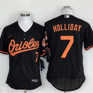 Baltimore Orioles #7 Jackson Holliday Black Flex Base Stitched Jersey