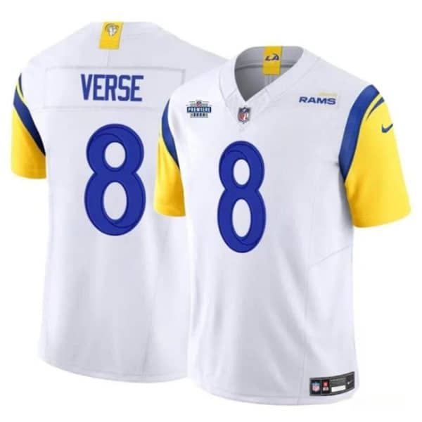 Los Angeles Rams #8 Jared Verse White 2024 With Dradt Patch F.U.S.E Vapor Untouchable Stitched Jersey