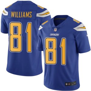 Los Angeles Chargers # 81 Mike Williams Blue Vapor Untouchable Limited Stitched Jersey