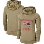 New England Patriots Khaki 2019 Salute To Service Therma Pullover Hoodie(Run Small)