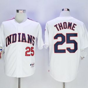 Indians #25 Jim Thome White 1978 Turn Back The Clock Stitched Jersey