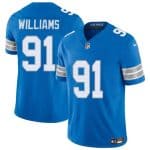 Detroit Lions #91 Tyleik Williams Blue 2025 F.U.S.E. Vapor Limited Stitched Game Jersey