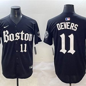 Boston Red Sox #11 Rafael Devers Black Gothic Vapor Limited Stitched Jersey