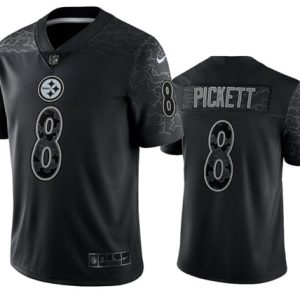Pittsburgh Steelers #8 Kenny Pickett Black Reflective Limited Stitched Jersey
