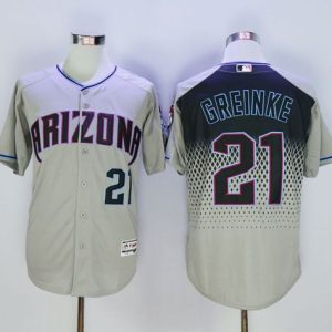 Diamondbacks #21 Zack Greinke Gray Capri New Cool Base Stitched Jersey