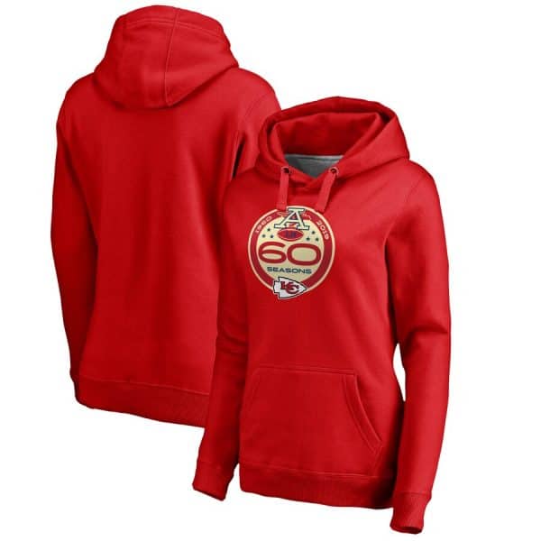 Kansas City Chiefs Red 60th Season Logo Pullover Hoodie(Run Small)
