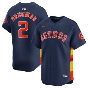 Houston Astros #2 Alex Bregman Navy 2024 Alternate Limited Stitched Jersey