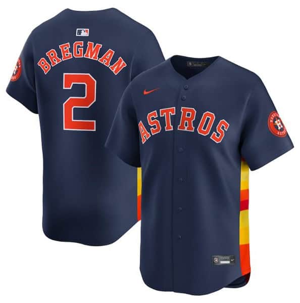 Houston Astros #2 Alex Bregman Navy 2024 Alternate Limited Stitched Jersey