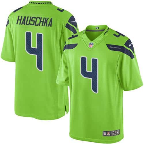Seahawks #4 Steven Hauschka Green Stitched Limited Rush Nike Jersey