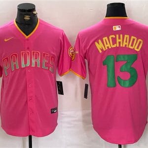 San Diego Padres #13 Manny Machado Pink Cool Base Stitched Jersey