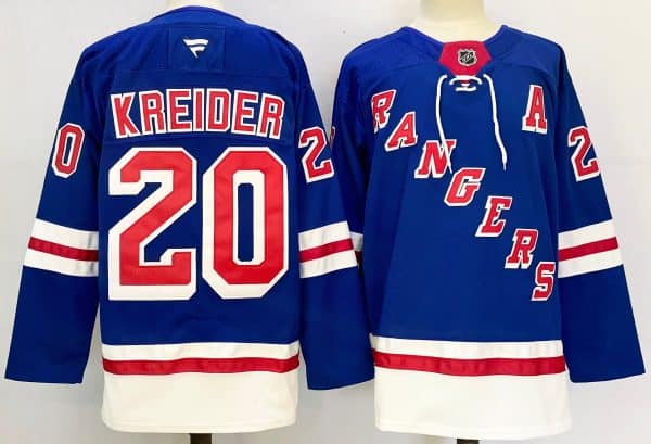 New York Rangers #20 Chris Kreider Royal 2024-25 Home With A Patch Stitched Jersey