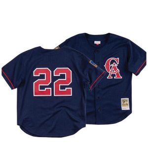Los Angeles Angels Navy #22 Bo Jackson Stitched Jersey