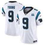 Carolina Panthers #9 Bryce Young White 2024 30th Anniversary Patch F.U.S.E. Vapor Limited Stitched Jersey