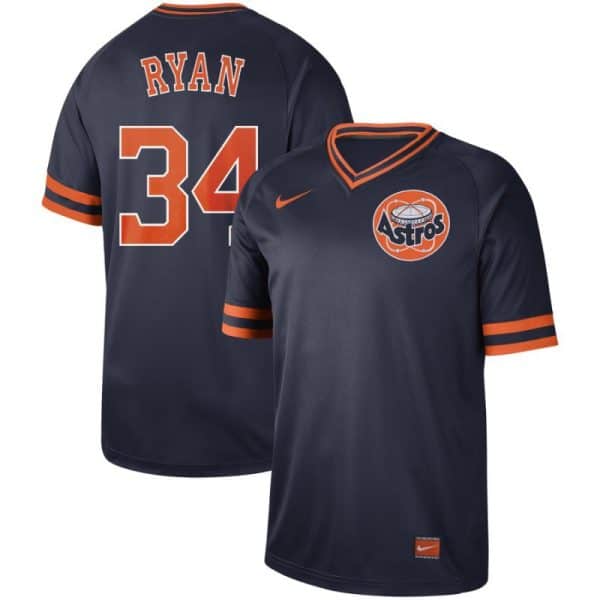 Houston Astros #34 Nolan Ryan Navy Cooperstown Collection Legend Stitched Jersey