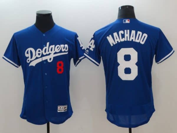 Los Angeles Dodgers #8 Manny Machado Blue Flexbase Stitched Jersey