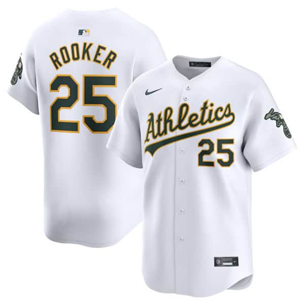 Oakland Athletics #25 Brent Rooker White Home Limited Stitched Jersey