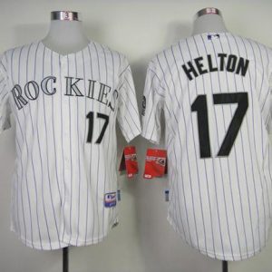 Rockies #17 Todd Helton White Strip Cool Base Stitched Jersey