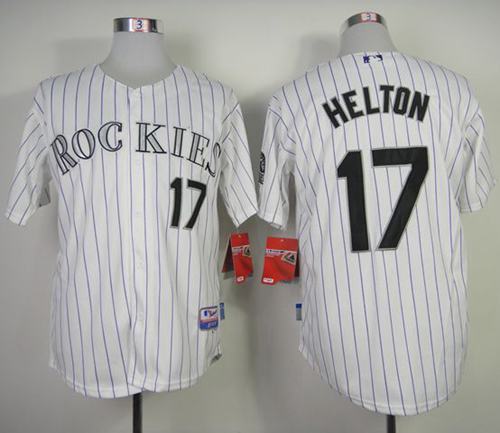Rockies #17 Todd Helton White Strip Cool Base Stitched Jersey