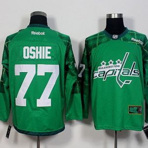 Capitals #77 T.J Oshie Green St. Patrick's Day New Stitched Jersey