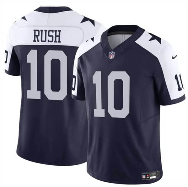 Dallas Cowboys #10 Cooper Rush Navy White 2023 F.U.S.E. Thanksgiving Vapor Untouchable Limited Stitched Jersey