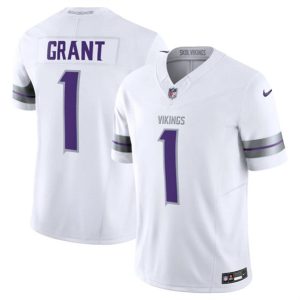 Minnesota Vikings #1 Bud Grant White F.U.S.E. Winter Warrior Limited Stitched Jersey