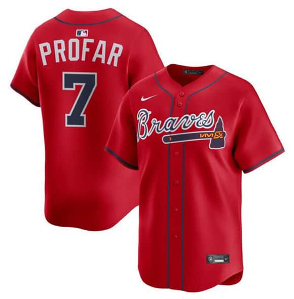 Atlanta Braves #7 Jurickson Profar Red 2025 Alternate Limited Stitched Jersey