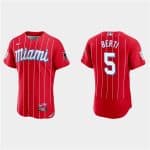 Miami Marlins #5 Jon Berti Red 2021 City Connect Flex Base Stitched Jersey