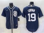 San Diego Padres #19 Tony Gwynn Navy Cool Base Stitched Jersey