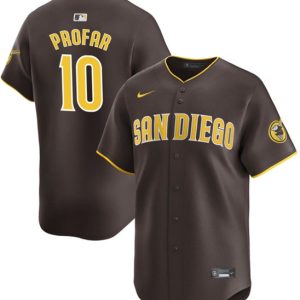 San Diego Padres #10 Jurickson Profar Brown 2024 Away Limited Stitched Jersey