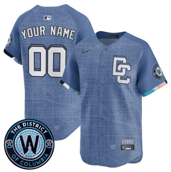 Washington Nationals Custom Blue 2025 City Connect Limited Stitched Jersey