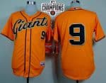 Giants #9 Brandon Belt Orange Cool Base W 2014 World Series Champions Stitched Jersey