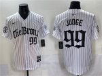 New York Yankees #99 Aaron Judge White Pinstripe 'Gothic Legacy Edition' Vapor Premier Limited Stitched Jersey