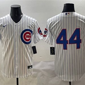 Chicago Cubs #44 Anthony Rizzo White Cool Base Stitched Jersey