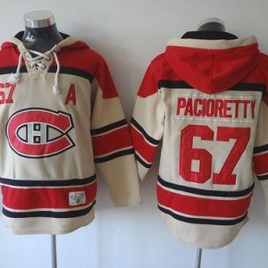 Canadiens #67 Max Pacioretty Cream Sawyer Hooded Sweatshirt Stitched Jersey