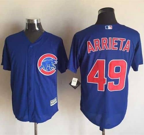 Cubs #49 Jake Arrieta Blue New Cool Base Stitched Jersey