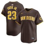 San Diego Padres #23 Fernando Tatis Jr. Brown 2024 Away Limited Stitched Jersey