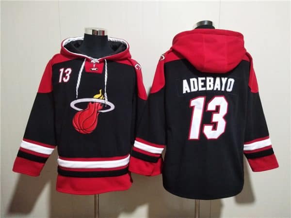 Miami Heat #13 Bam Adebayo Black Ageless Must-Have Lace-Up Pullover Hoodie