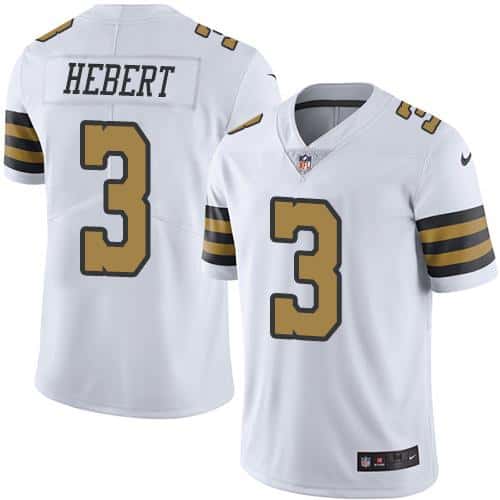 Saints #3 Bobby Hebert White Stitched Limited Rush Nike Jersey