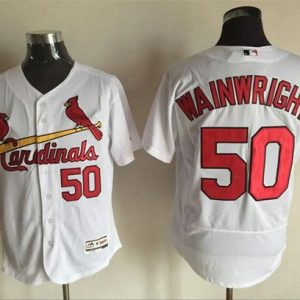 Cardinals #50 Adam Wainwright White Flexbase Authentic Collection Stitched Jersey