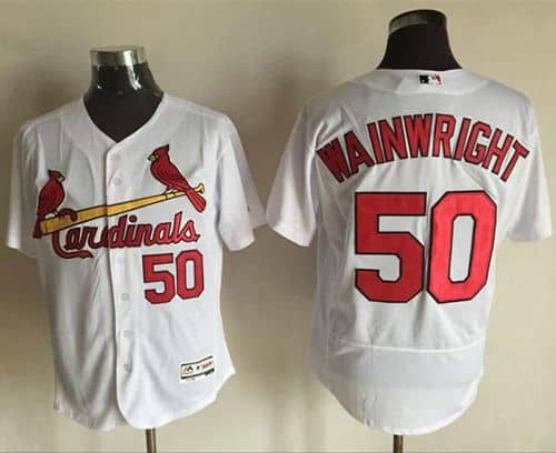 Cardinals #50 Adam Wainwright White Flexbase Authentic Collection Stitched Jersey